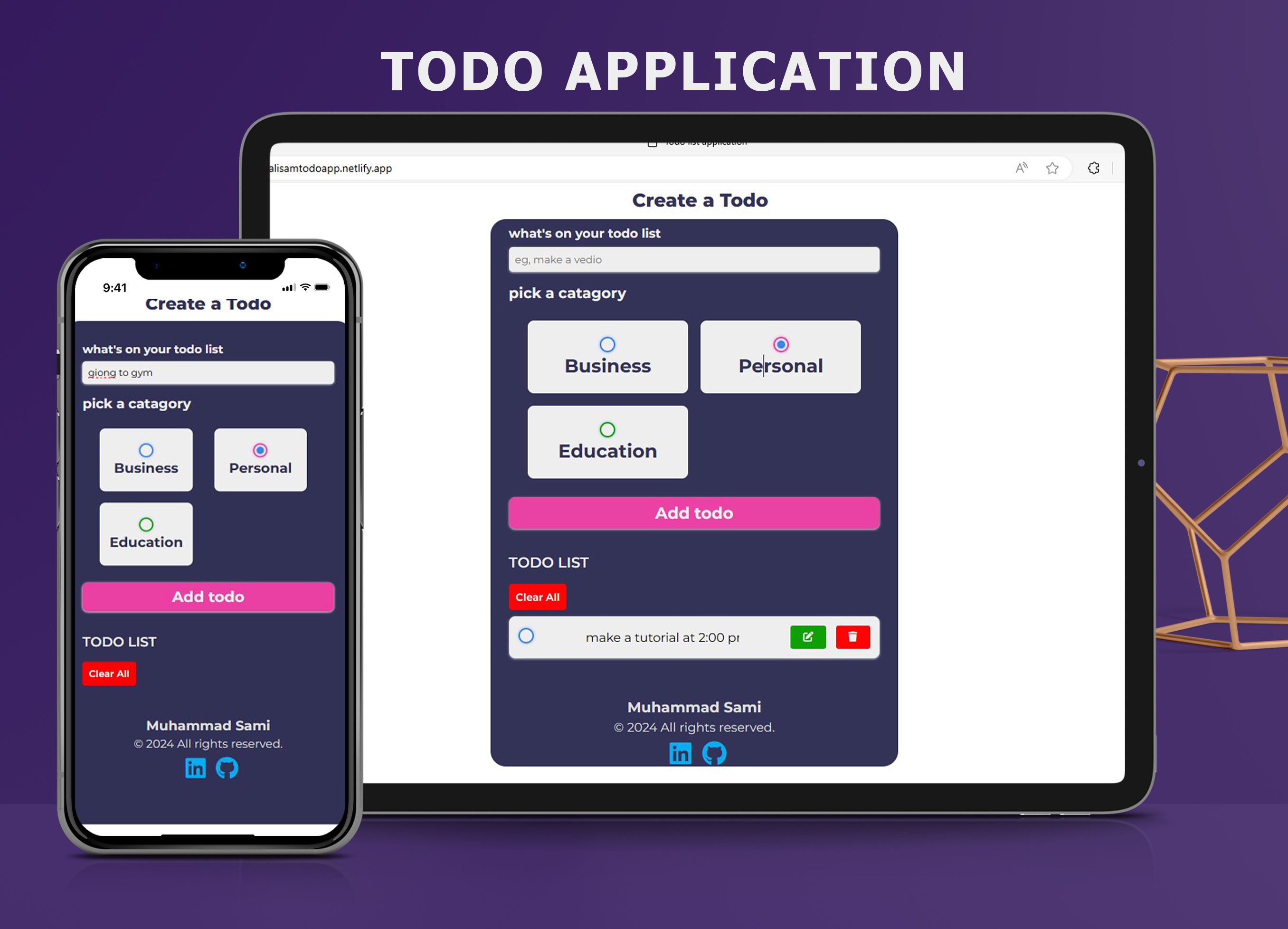 todo list application